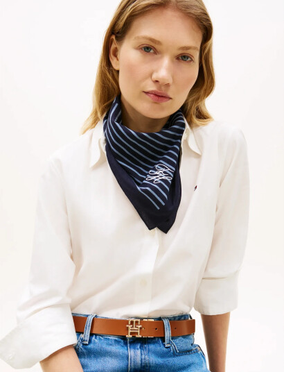 Tommy Hilfiger Th Nautical Script Cotton Square   Navy   
