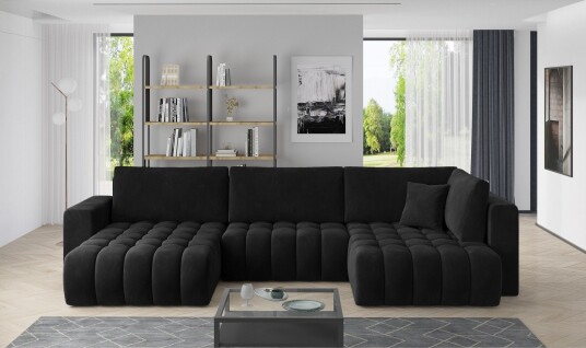 Yorktown U sovesofa Divan Venstre Svart