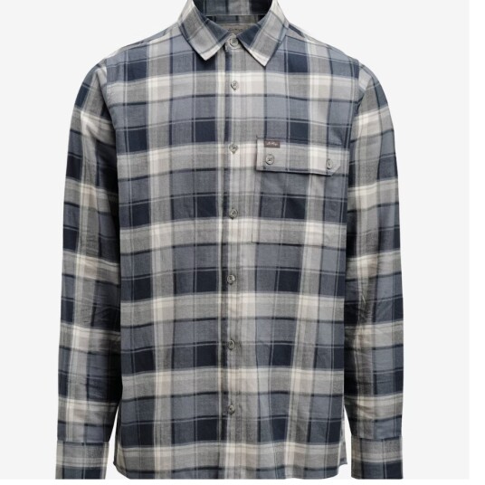 Lundhags Järpen Plaid Flannel Shirt Unisex DK Sky Blue XL