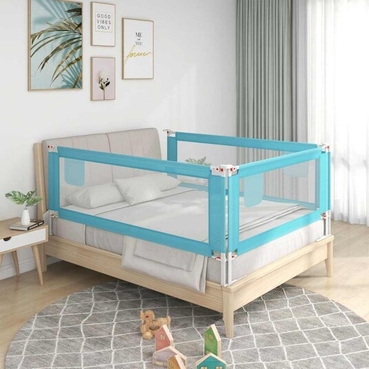 vidaXL Sengehest småbarn blå 190x25 cm stoff vidaXL Sengehest småbarn blå 190x25 cm stoff