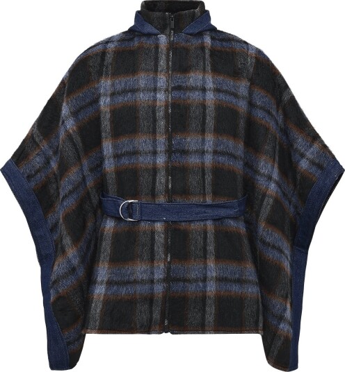 Desigual Poncho_Aldama Belt Denim Checks BROWN One Size Desigual Poncho_Aldama Belt Denim Checks BROWN One Size