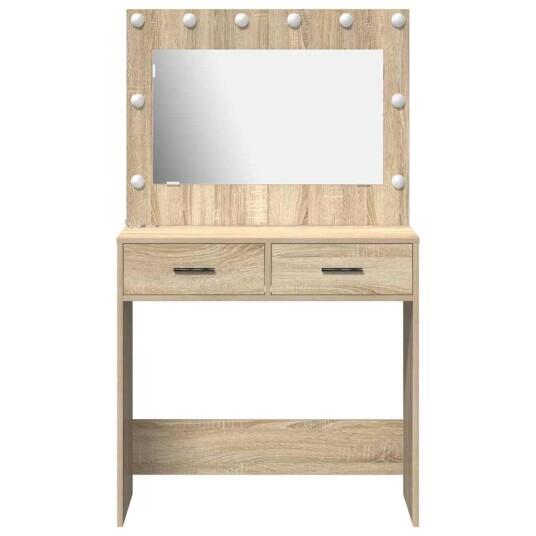  Dressing Table med LED lamper Sonoma Eik 78.5x41x135 cm