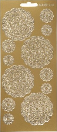 Diverse Klistremerker blomster ark 10x23 cm gull 1 ark