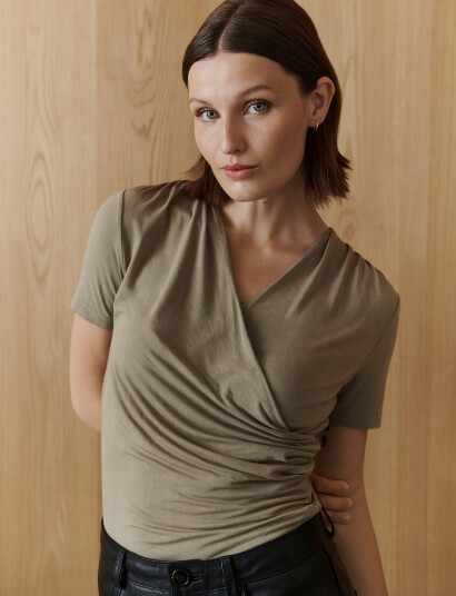Rosemunde Rwbiarritz Ss T-Shirt - Khaki green - XS