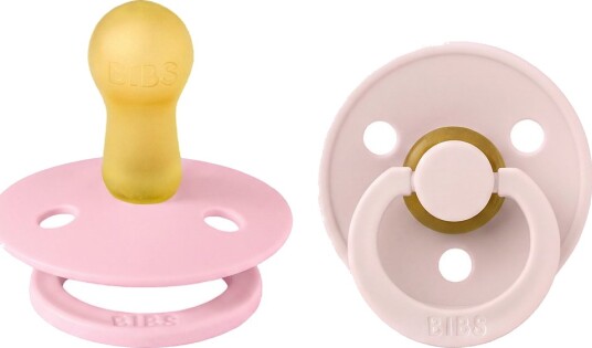 BIBS Colour Smokker Str. 2 Rund 2-pack Petal/Baby Pink BIBS 6-18 md Smokk Rosa 62-86