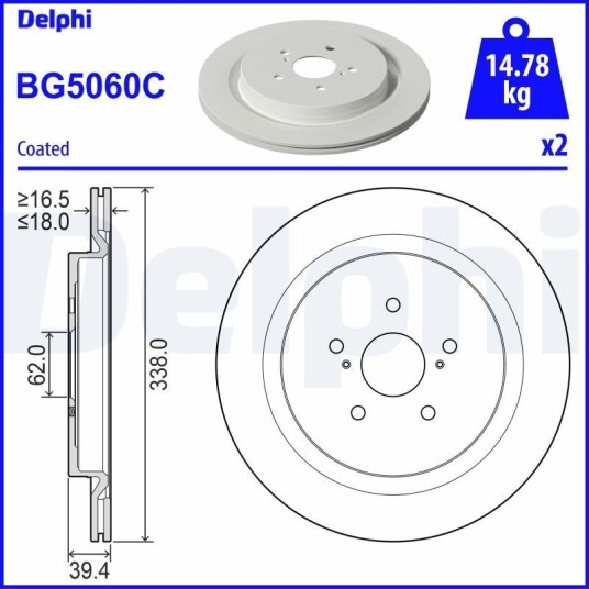 Bremseskive DELPHI BG5060C