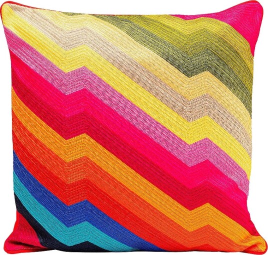 KARE Design Pute Artistic Zig Zag 50x50cm Flerfarget KARE Design Pute Artistic Zig Zag 50x50cm Flerfarget