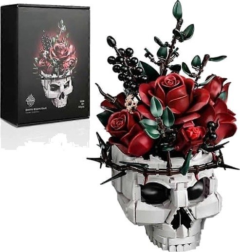 Halloween Gotisk Hodeskalle Blomsterdekorasjon med Roser