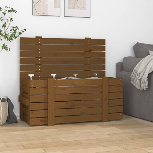 vidaXL Putekasse honningbrun 91x40,5x42 cm heltre furu