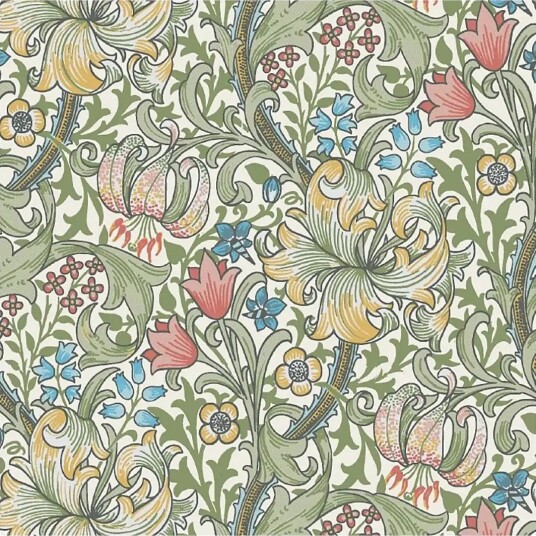 William Morris By havi William Morris Napkin Golden Lily Napkin   Khaki green   24X24CM