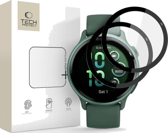 Tech-Protect Glass Flex+ Hybrid Skjermbeskytter 2-Pakning til Garmin Vivoactive 6 - Svart