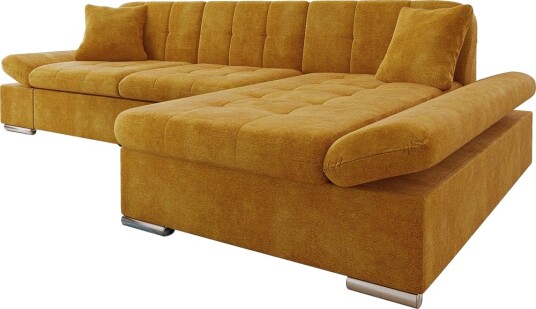 Vananda Sofa med Sjeselong 3 seter i Fløyel Gul Vananda Sofa med Sjeselong 3 seter i Fløyel Gul