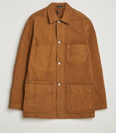 Drake's Duck Cotton Canvas Chore Coat Tobacco