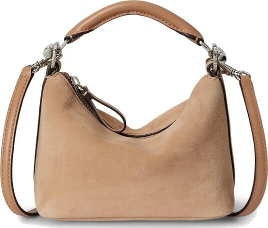 Lauren Ralph Lauren Suede Mini Blaike Shoulder Bag Beige ONE SIZE