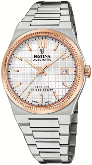 Festina Herreklokke F20030 1 Swiss Made Sølvfarget/Stål Ø40 mm