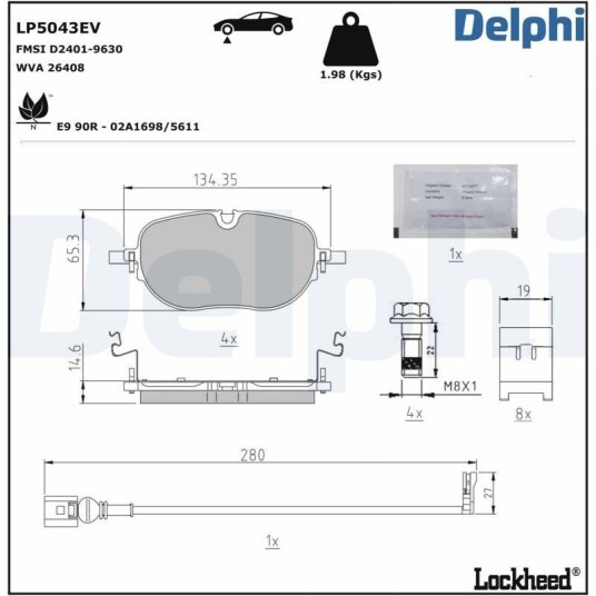 DELPHI LP5043EV Bremseklosser