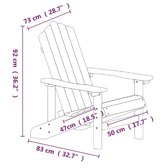 vidaXL Adirondack hagestoler 2 stk HDPE hvit vidaXL Adirondack hagestoler 2 stk HDPE hvit