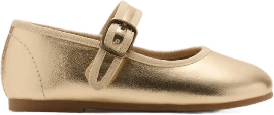 Mango Metallic Ballerina With Buckle Gold 23