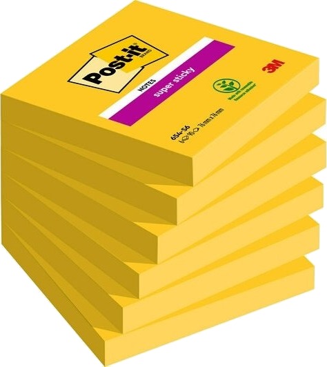 3M 7100174970 Firkant Gult Papir 76 Mm 76 Mm 90 Ark