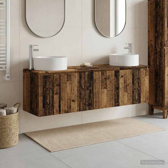 vidaXL Baderomsskapsett 3 stk. Gammelt tre 49,5 x 44,5 x 65,5 cm vidaXL Baderomsskapsett 3 stk. Gammelt tre 49,5 x 44,5 x 65,5 cm
