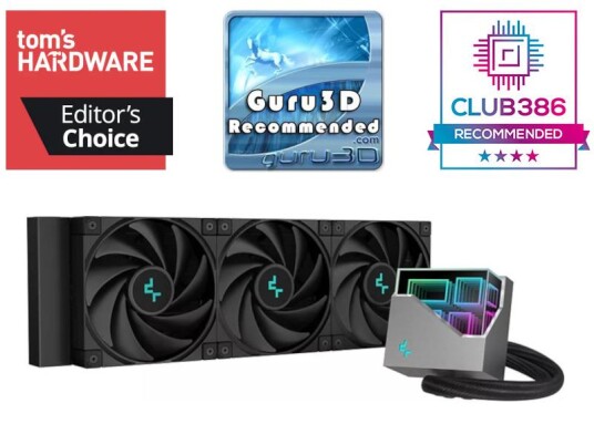 DeepCool LT720 360mm Vannkjøling med RGB - Svart - Støtter LGA1700 og AM5