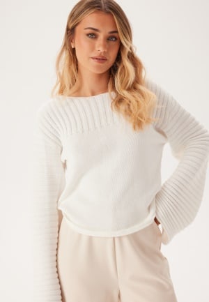 BUBBLEROOM Boatneck Knitted Sweater Offwhite S