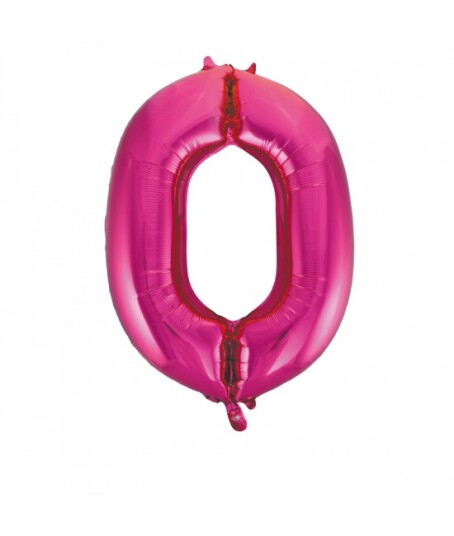 Tallet 0 Rosa JUMBO Folieballong 86 cm Tallet 0 Rosa JUMBO Folieballong 86 cm