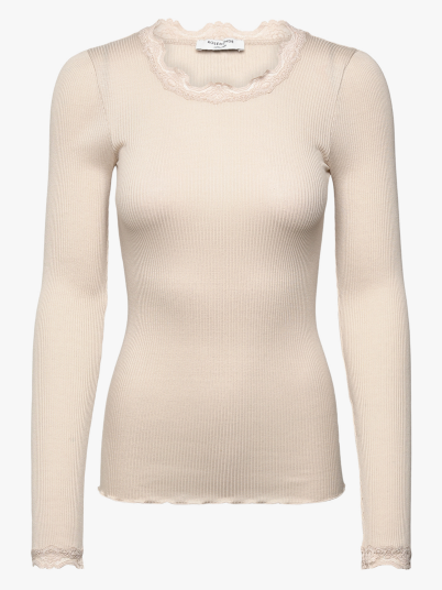 Rosemunde Babette Silk Long Sleeve Lace T shirt Brun XS Rosemunde Babette Silk Long Sleeve Lace T shirt Brun XS