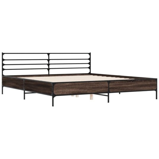  Sengeramme brun eik 200x200 cm konstruert tre og metall 8721102613623