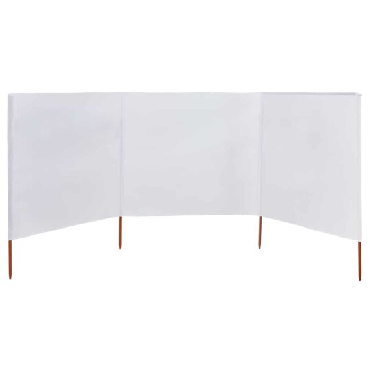 vidaXL Vindskjerm 3 paneler stoff 400x80 cm sandhvit