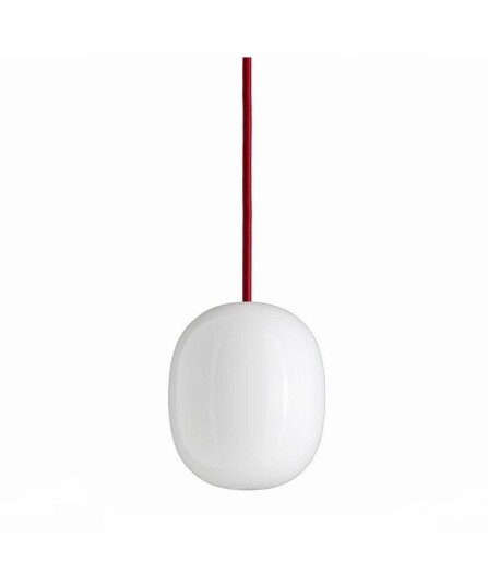Piet Hein Superegg 200P Taklampe Opal med Rød Ledning Piet Hein Superegg 200P Taklampe Opal med Rød Ledning