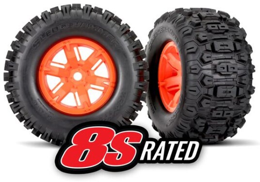 Traxxas 7774T Tires & Wheels Sledgehammer/X-Maxx Orange 2 Traxxas 7774T Tires & Wheels Sledgehammer/X-Maxx Orange 2