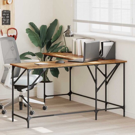vidaXL Skrivebord Gamle tre 149 x 149 x 75 cm Konstruert tre