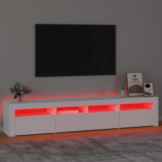 vidaXL TV-benk med LED-lys hvit 210x35x40 cm vidaXL TV-benk med LED-lys hvit 210x35x40 cm