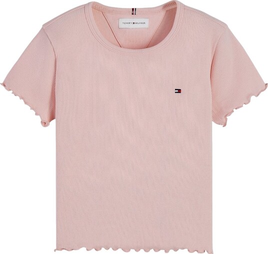 Tommy Hilfiger Essential Rib Top Ss Pink 140