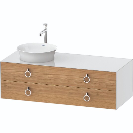 Duravit White Tulip Servantskap 2 skuf. 130x55x40,8 cm Eik/Hvit Høyglans