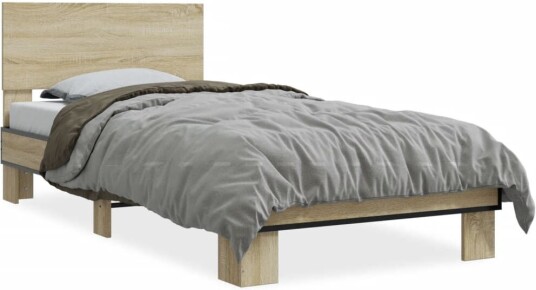 Sengeramme sonoma eik 90x190 cm konstruert tre og metall 8721102447969