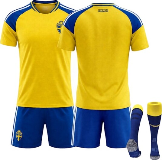 VM 2026 Sverige Herrelandslag Hjemmedrakt+Shorts+Sokker for Voksne S