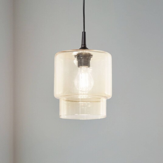 Argon Nesto pendellampe i glass ravfarget Ø 18 cm E27