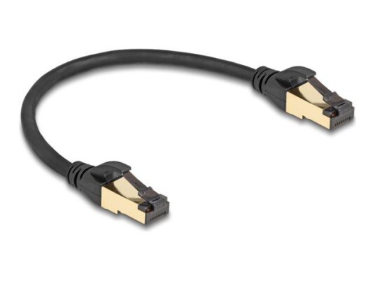 Delock 30 cm Nettverkskabel RJ-45 svart - Cat 6A S/FTP Delock 30 cm Nettverkskabel RJ-45 svart - Cat 6A S/FTP
