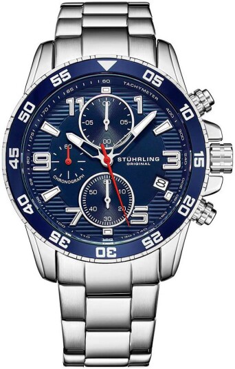 Stührling Original Herreklokke 3957.2 Concorso Blå/Stål Ø40 mm