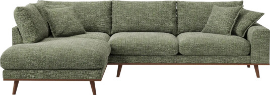 Copenhagen Premium 4 personers Venstrevendt L formet Dyb Chaiselongsofa i Chenille Grøn