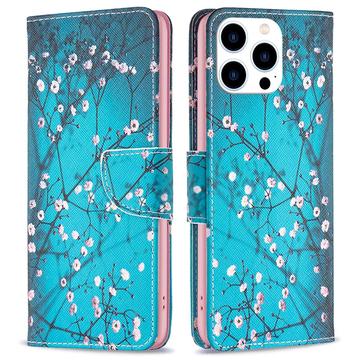 iPhone 16 Pro Max Wonder Series Lommebok deksel Hvit Blomster