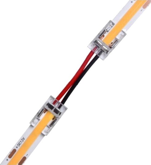 Lavprofil samler med ledning til LED strip 8mm COB enkeltfarget IP20 5V 24V