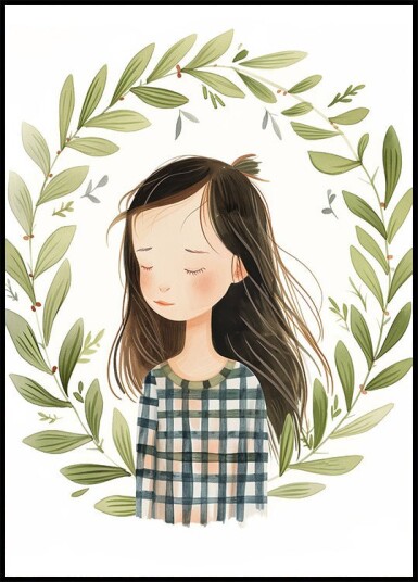 Peaceful Girl Illustration Plakat Plakat / 70x100cm