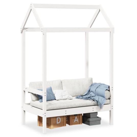 Benk med tak hvit 117,5x70x176,5 cm heltre furu Benk med tak hvit 117,5x70x176,5 cm heltre furu