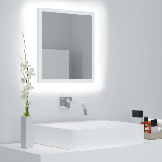 vidaXL Baderomsspeil LED hvit 40x8,5x37 cm akryl