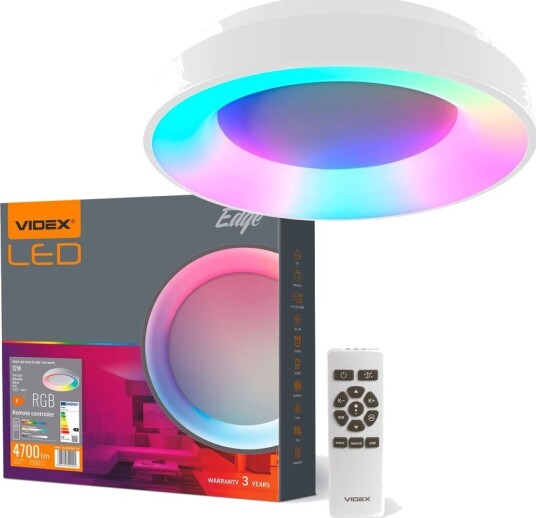 72W LED dimbar taklampe med RGB+CCT   4700lm inkl. fjernkontroll minnefunksjon Ø45cm   Dimbar : Via fjernkontroll Kulør : Kald