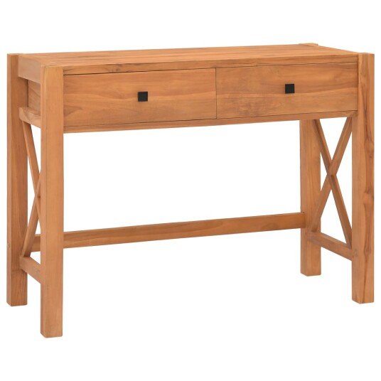 Skrivebord med 2 skuffer 100x40x75 cm teak