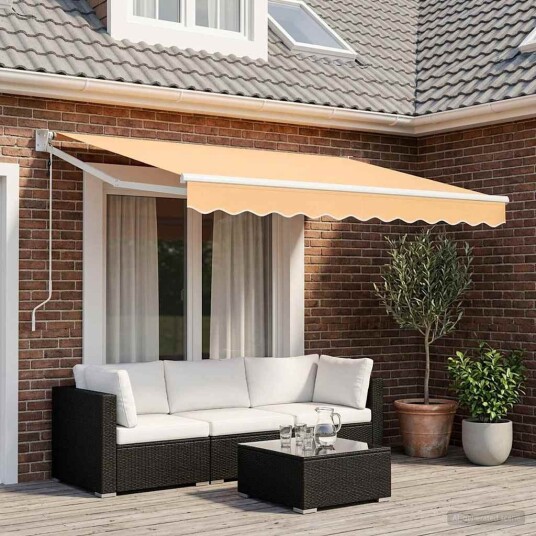 vidaXL Uttrekkbar markise sand 3 x 2,5 m Polyester og Metall